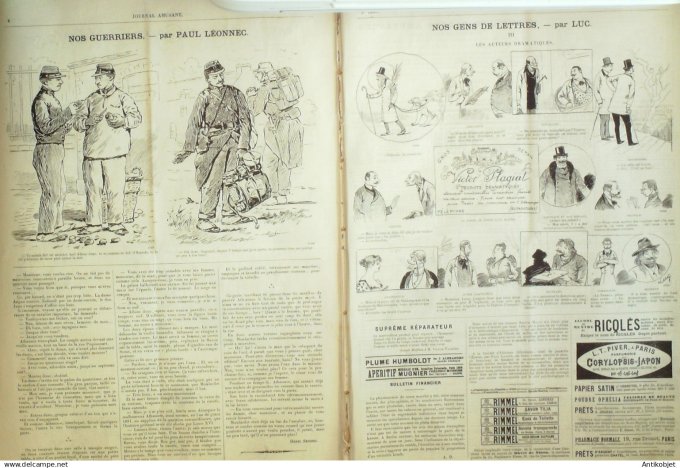 Le Journal Amusant 1891 n°1838 Nos cyclomanes nos gens de lettres comment on se chauffe