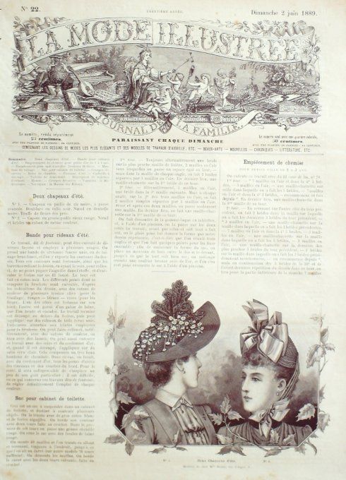 Journal Mode illustrée 1889 # 22 Chapeaux d'été