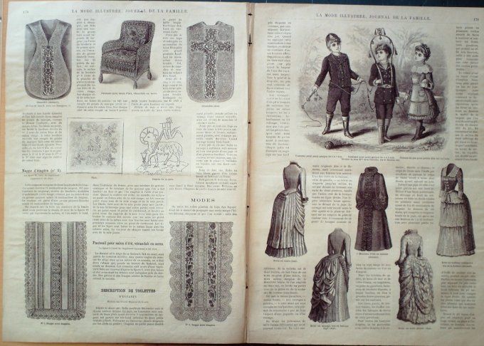 Journal Mode illustrée 1884 # 22 Robe en toile & surah