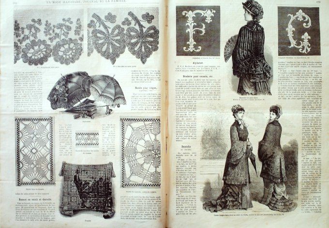 Journal Mode illustrée 1882 # 22 Robes en lainage & satin 