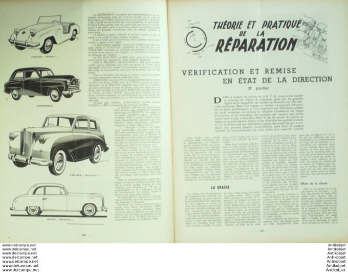 Revue Technique Automobile Renault 4cv Dodge Marchal 47#1950