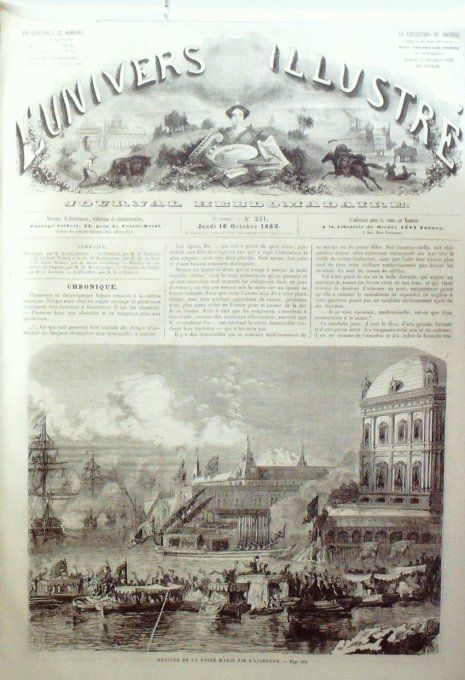 L'Univers illustré 1862 # 231 Lisbonne Marie Pie Doffingen Cardinal Wolsey Duc de Buckingham. 