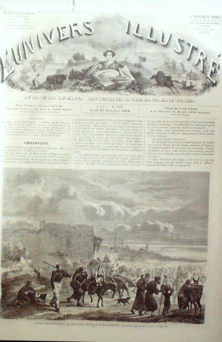 L'Univers illustré 1862 # 232 Belgrade Dusseldorf pêche du thon Sicile Bastia  Achir-Pacha.  