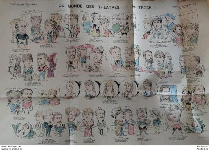 La Caricature 1885 n°279 Monde théâtral Trock billet d'auteur