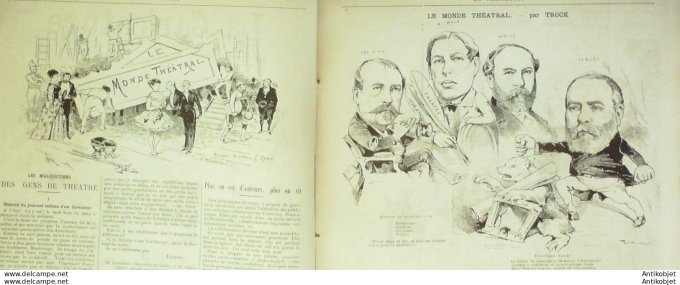 La Caricature 1885 n°279 Monde théâtral Trock billet d'auteur