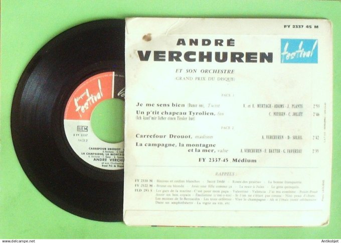 Verchuren André 45T EP Un p'tit chapeau tyrolien 1960