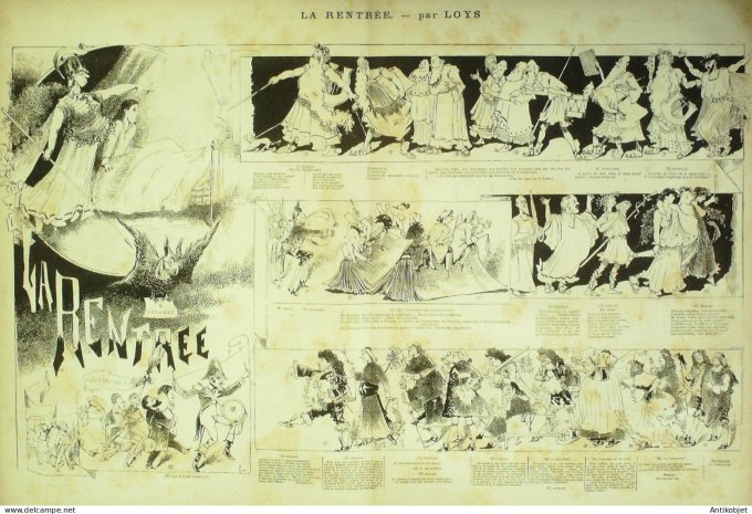 La Caricature 1881 n°  94 Rentrée en cage Robida Barret Loys fantaisies parisiennes Bach