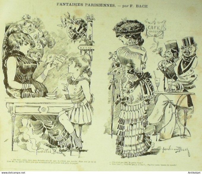 La Caricature 1881 n°  94 Rentrée en cage Robida Barret Loys fantaisies parisiennes Bach