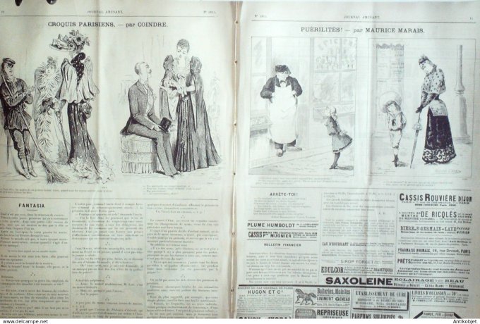 Le Journal Amusant 1891 n°1815 Algérie Tunisie château ¨à  vendre Grand Prix Hippique