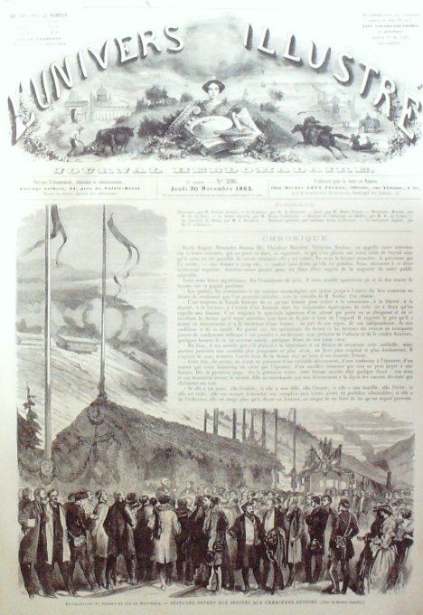 L'Univers illustré 1862 # 236 Westminster-Abbey Richard Coeur de Lion Verrières Suisses Mouchard