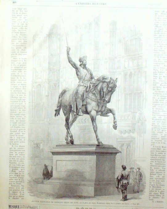 L'Univers illustré 1862 # 236 Westminster-Abbey Richard Coeur de Lion Verrières Suisses Mouchard