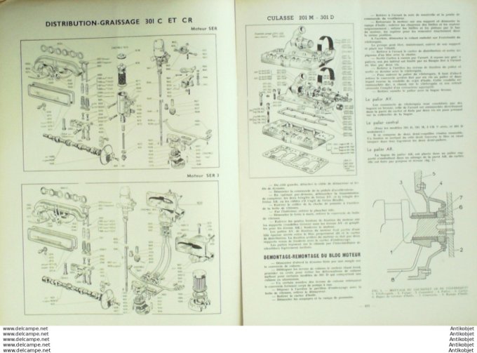 Revue Technique Automobile Peugeot 201M 301 boÃ®te Cotal Vaucanson Dodge 56#1950