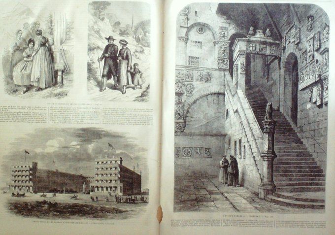 L'Univers illustré 1862 # 237 Comte de Flahault Suisse Canton Appenzell hotel Mount-Vernon à Cape-M