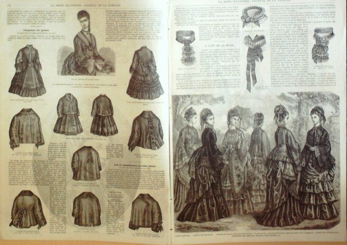 Journal Mode illustrée 1873 # 23 Chapeau de paille de riz