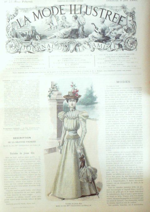 Journal Mode illustrée 1897 # 23 Toilette de jeune fille