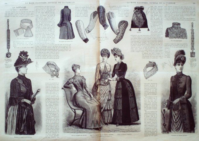 Journal Mode illustrée 1889 # 23 Robe fillette chapeau rond