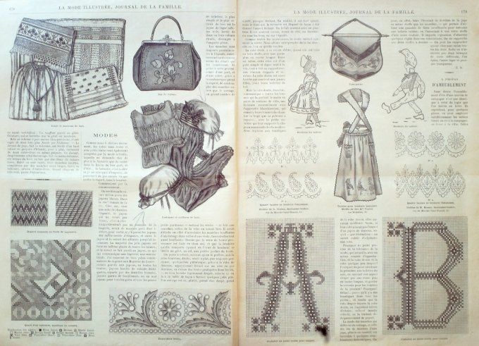 Journal Mode illustrée 1890 # 23 Corsage en foulard