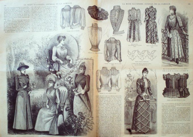 Journal Mode illustrée 1890 # 23 Corsage en foulard