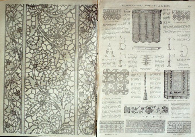 Journal Mode illustrée 1883 # 23 Paletot en soie robe en toile