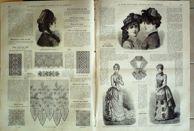 Journal Mode illustrée 1883 # 23 Paletot en soie robe en toile