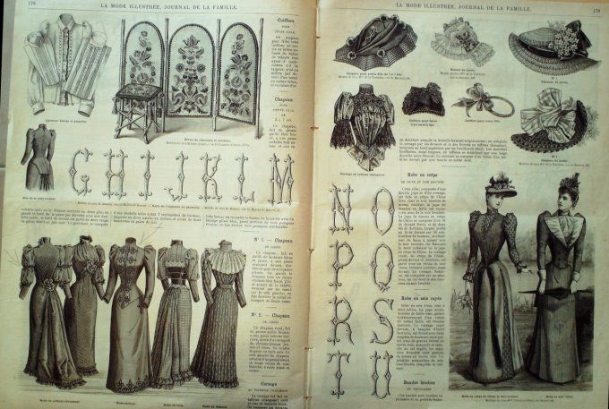 Journal Mode illustrée 1892 # 23 Robes en crépon & blouse russe