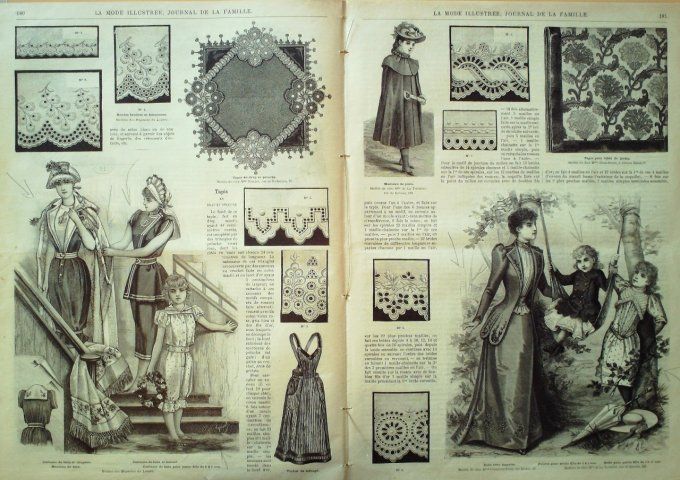 Journal Mode illustrée 1892 # 23 Robes en crépon & blouse russe