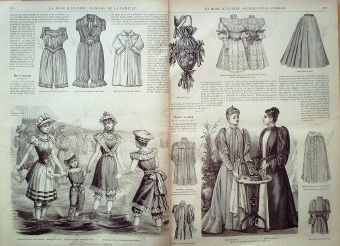 Journal Mode illustrée 1893 # 23 Costumes d'enfants