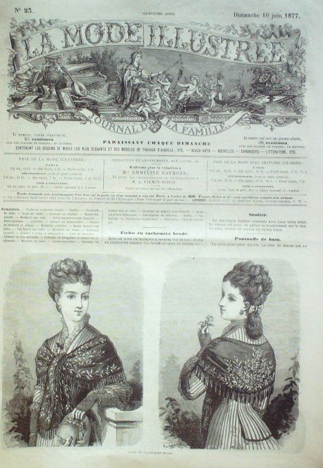 Journal Mode illustrée 1877 # 23 Fichu en cachemire