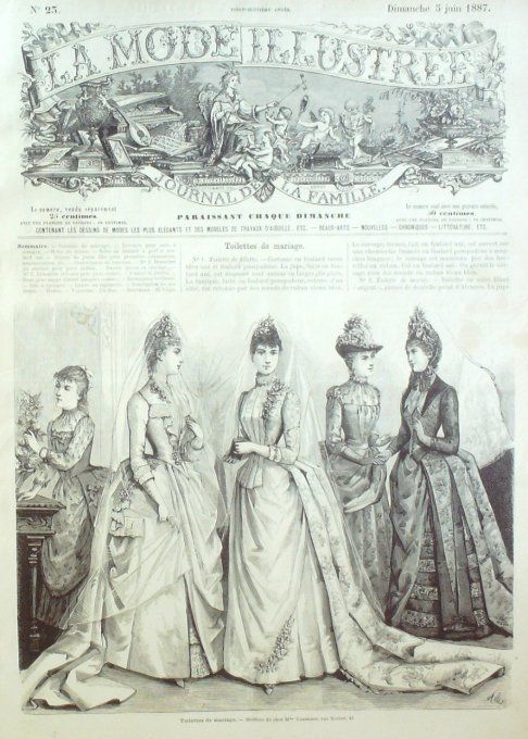 Journal Mode illustrée 1887 # 23 Toilettes de mariage