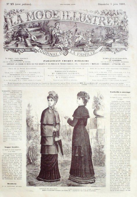 Journal Mode illustrée 1881 # 23 Mantelet & cache-poussière 