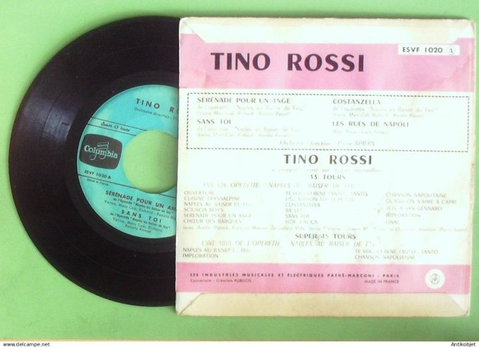 Rossi Tino 45T EP Sérénade pour un ange 1962