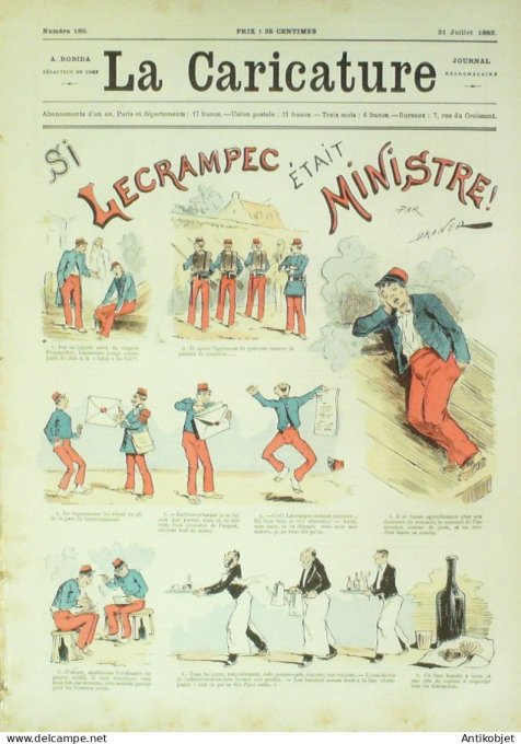 La Caricature 1883 n°186 Si Lecrampec était Ministre Draner Gino Sorel Trock