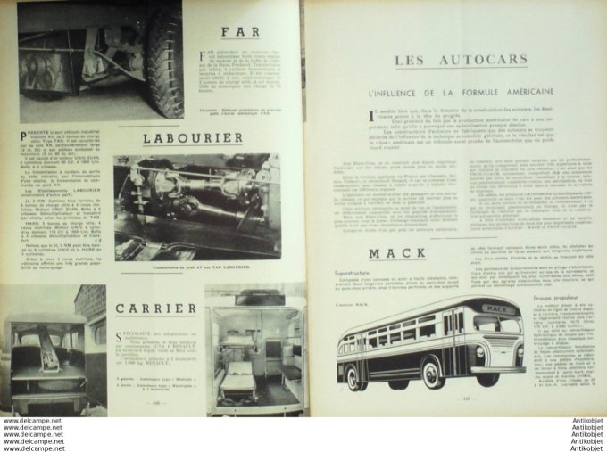 Revue Technique Automobile Peugeot DMA Autocars Benne basculantes 43#1949