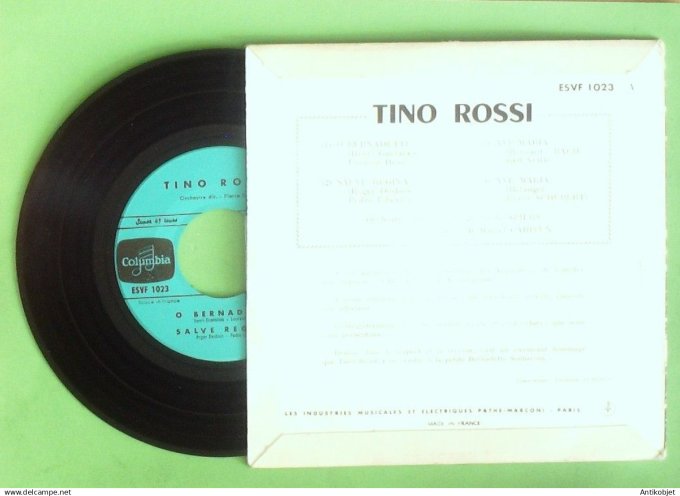 Rossi Tino 45T EP O Bernadette 1960