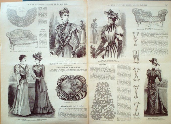 Journal Mode illustrée 1892 # 24 Robes mousseline & lainage