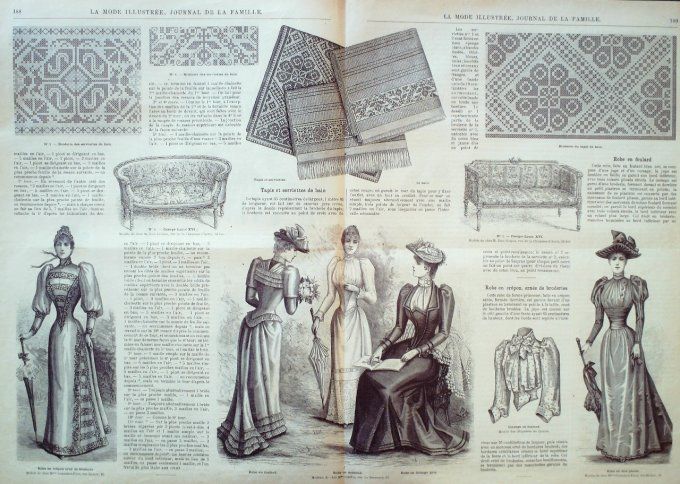 Journal Mode illustrée 1892 # 24 Robes mousseline & lainage