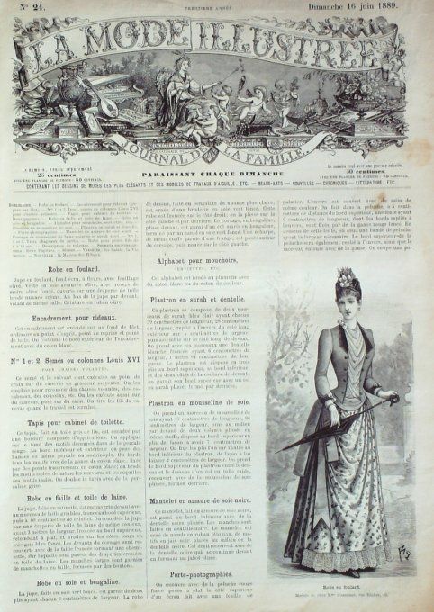 Journal Mode illustrée 1889 # 24 Robe en foulard