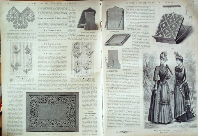 Journal Mode illustrée 1889 # 24 Robe en foulard