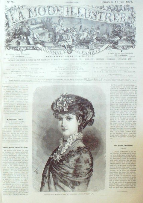 Journal Mode illustrée 1879 # 24 Chapeau rond