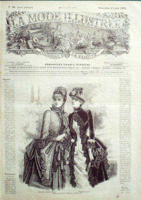 Journal Mode illustrée 1884 # 24 Casaque & Mantelet