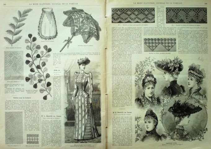 Journal Mode illustrée 1891 # 24 Robe en batiste imprimée