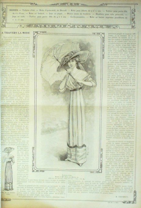 Journal Mode illustrée 1911 # 24 Robe de casion & blouses