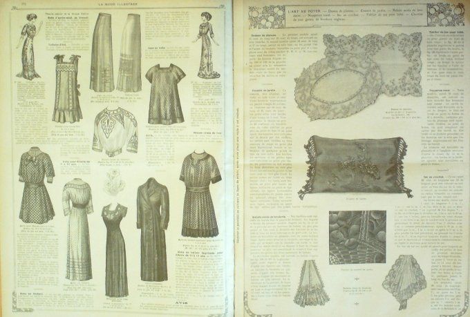 Journal Mode illustrée 1911 # 24 Robe de casion & blouses