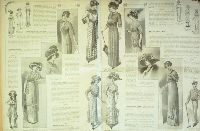 Journal Mode illustrée 1911 # 24 Robe de casion & blouses