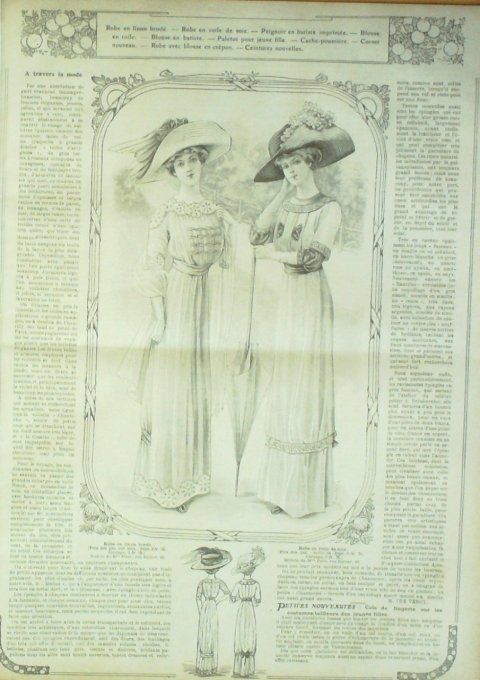 Journal Mode illustrée 1910 # 24 Robe de chambre & de soirées