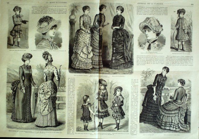 Journal Mode illustrée 1883 # 24 Robes lainage & en foulard