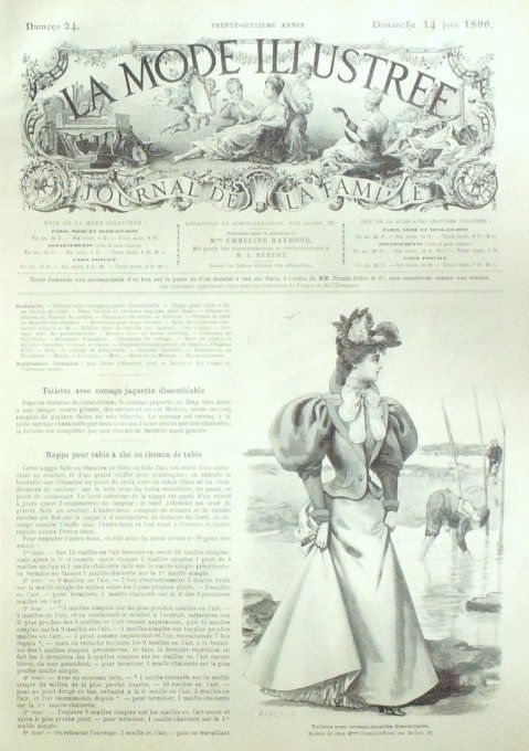 Journal Mode illustrée 1896 # 24 Toilette avec corsage-Jaquette