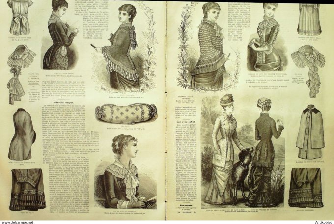 La Mode illustrée journal + gravure associée 1880 #  36