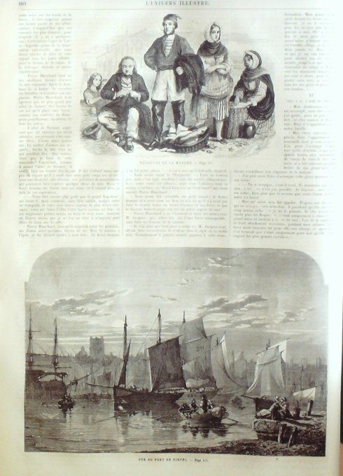 L'Univers illustré 1863 # 251 Wight Charles 1er Dieppe (76) pêcheurs Algérie caravane de Hameyane 