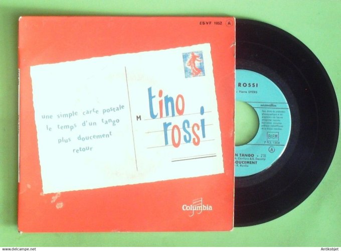 Rossi Tino 45T EP Une simple carte postale (languette)1960